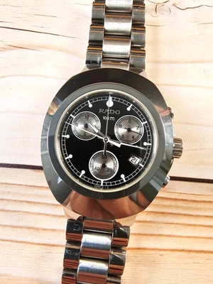 RADO DiaStar 541.0638.3 100m Date Black Steel Chronograph - 41mm - Image 1 of 4