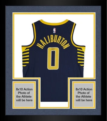 Framed Tyrese Haliburton Indiana Pacers Signed Nike Navy Icon Swingman Jersey - Image 1 of 4