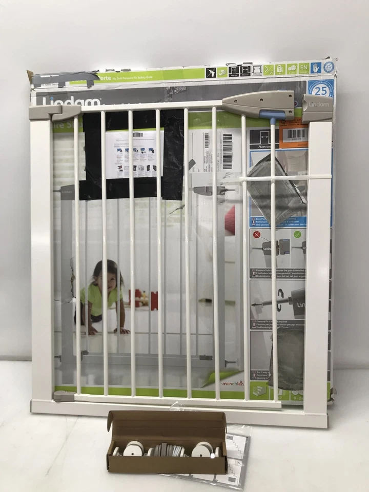 Lindam by Munchkin Sure Shut Porte Pressure Fit Safety Gate, White, 76-82 cm - Bild 1 von 4