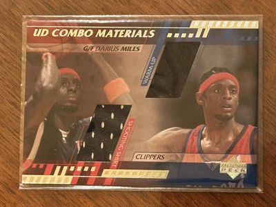2000-01 Upper Deck UD Combo Material Darius Miles Shooting Jersey Rookie RC - Imagem 1 de 2