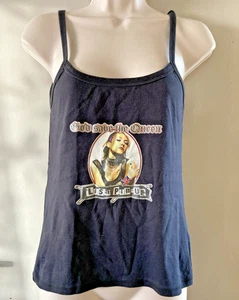 Lady Fit Original 00s 2007 Rave Lisa Pin-Up God Save the Queen Black Vest Top L - Picture 1 of 7