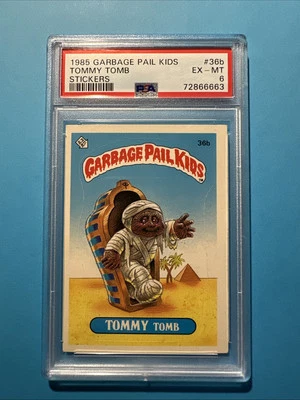 1985 GARBAGE PAIL KIDS STICKERS #36b TOMMY TOMB Matte SERIES 1 OS1 PSA 6 - Image 1 of 2