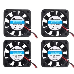 4pcs 3D Printer Fan 12V, 40mm 12 Volt 0.08A DC Mini Quiet Cooling 40X40X10mm ... - Afbeelding 1 van 9