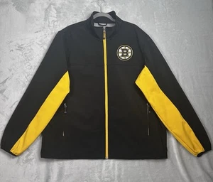 Boston Bruins Jacket Mens XL Black Full Zip Soft Shell Embroidered Back Hit Logo - Picture 1 of 14