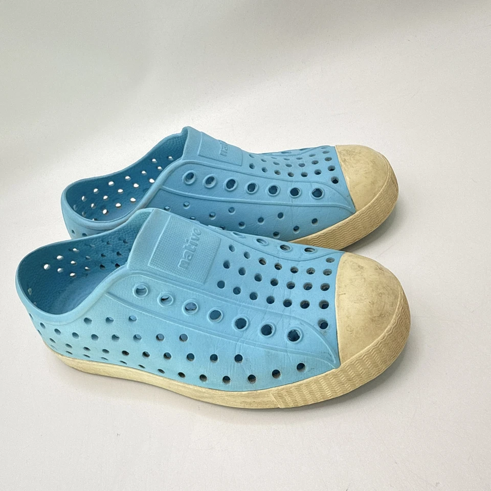 Zapatos Nativos Niños Talla C12 Azul Jefferson Sin Cordones Goma Lavable al Agua Playa Foto 1 de 4
