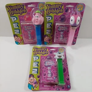 Vintage Pez Yummy Bubbles Dispensers x3 Different Designs NOS New - Bild 1 von 12