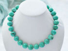 Huge 12mm Natural Old Rock Blue Turquoise Round Gemstone Beads Necklace 18'' AAA