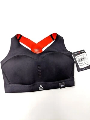 Nuevo con etiquetas Sujetador deportivo Reebok Puremove material transpirable CY5012 negro X-pequeño/pequeño Foto 1 de 3