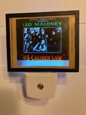  NIGHT LIGHT  w/ vintage glass movie slide "45 Caliber Law " Leo Maloney 1929