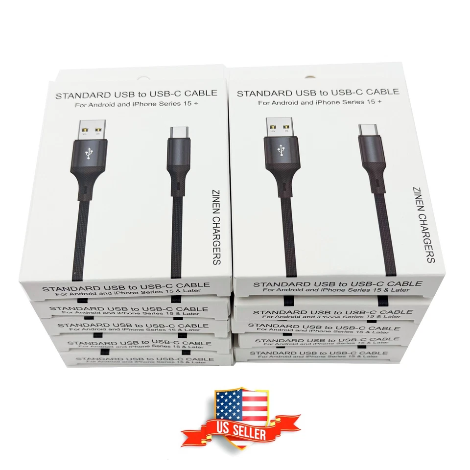 50 USB-C Android iPhone Chargers 5ft Charging Cable Cords Bulk Wholesale UNICORN - Image 1 of 4