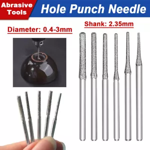 Broca de aguja perforadora de 0,4-3 mm recubierta de diamante para lapidaria, vidrio, cerámica - Imagen 1 de 8