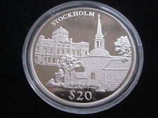 MDS LIBERIA 20 DOLLARS 2000 PP / PROOF "STOCKHOLM", SILBER #30