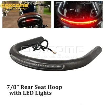 Aro asiento trasero motocicleta bucle con luz ámbar indicadores para Honda Yamaha Suzuki Foto 1 de 4