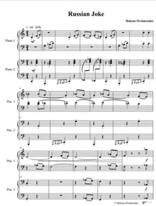 Ukrainian JokePiano duet by Ukrainian composer Halyna Ovcharenko PDF moderate - Picture 1 of 1
