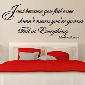 Wandtattoo JUST BECAUSE YOU FAIL ONCE Wandzitate VINYL WANDBILD AUFKLEBER N44 - Bild 1 von 5