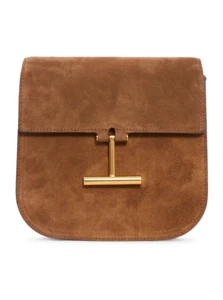 TOM FORD Tara Mini $1950 Whiskey Suede Crossbody Bag New And Authentic - Picture 1 of 4