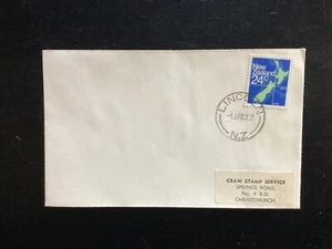 NZ 1982 24c Map Definitive FDC, Lincoln CDS pmk (NZF1125#10) - Picture 1 of 1