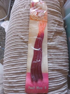 NOS Vintage Rare Cotton Cordell Pencil Worm 8 " Fishing Lure 3 Pack - Picture 1 of 6