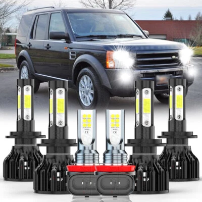 For Land Rover LR3 2005-2009 New LED Headlight High/Low + Fog Light 6x H7 H7 H11 - Image 1 of 4