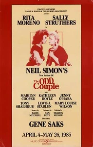ODD COUPLE, THE (1985) Theatre poster for Broadway revival / Moreno, Struthers - Picture 1 of 1