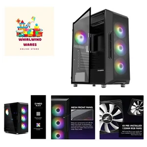 i3 NEO ATX Mid Tower Gaming PC Case - 4 x 120mm Fixed RGB Fans Preinstalled -... - Picture 1 of 10