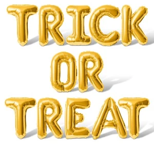 TRICK OR TREAT Letter Balloon Banner - 10 Color Option - Halloween Party Decor - Picture 1 of 55