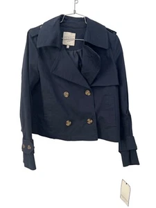 Bagatelle Double Breasted Cropped Jacket Size Small Navy Blue Business Work NEW - Picture 1 of 7