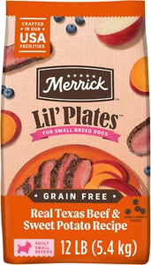 Merrick Lil’ Plates Premium Grain Free Dry Dog Food for Small Dogs, Real Texas B - Picture 1 of 12
