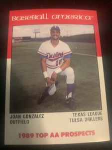 1989 Baseball America Juan Gonzalez Top AA Prospect Tulsa Drillers  - Picture 1 of 2
