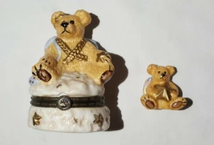 Boyds Bears Bearware Pottery Le Bearmoge Clarence Angel Bear Trinket Box  - Picture 1 of 4