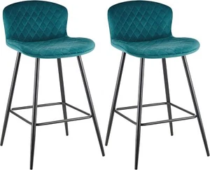 Bar Stools Set of 2/4 With Back Velvet Breakfast High Chairs Kitchen Restaurant - Picture 1 of 27