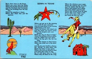 Postkarte unten in Texas Multi Grafik Lone Star State - Bild 1 von 2