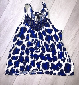 Womens Blue and black halter neck top blouse - perfect for Spring graduations - Picture 1 of 3