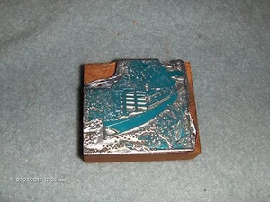 Antique Vintage Letterpress Wooden Printers Block Vintage Canal Zone Ship - Picture 1 of 1