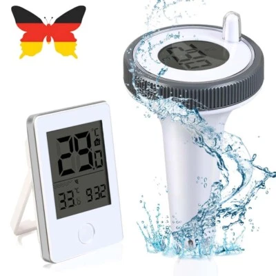 MARKENLOS Infactory Digitales Teich- & Pool-Thermometer, Funk-Empfänger, Farb-LCD, IP67