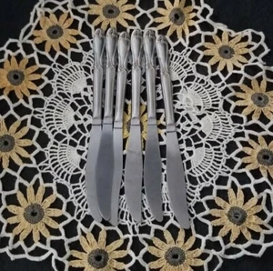Vintage Flatware Set of 6 Knives Unmarked Vintage Knife Set of 6 Matching Set - Imagen 1 de 10