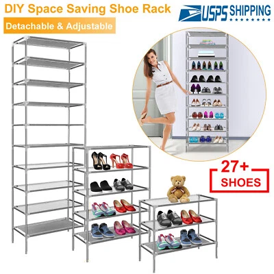 5/6/10 Tier Space Saving Storage Organizer Shoes Tower Rack Shelf Free Standing - Image 1 of 4