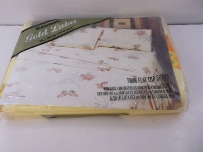 De colección. Sábana bajera plana doble Cannon Gold Label sin hierro mezcla de algodón mariposas nueva Foto 1 de 3