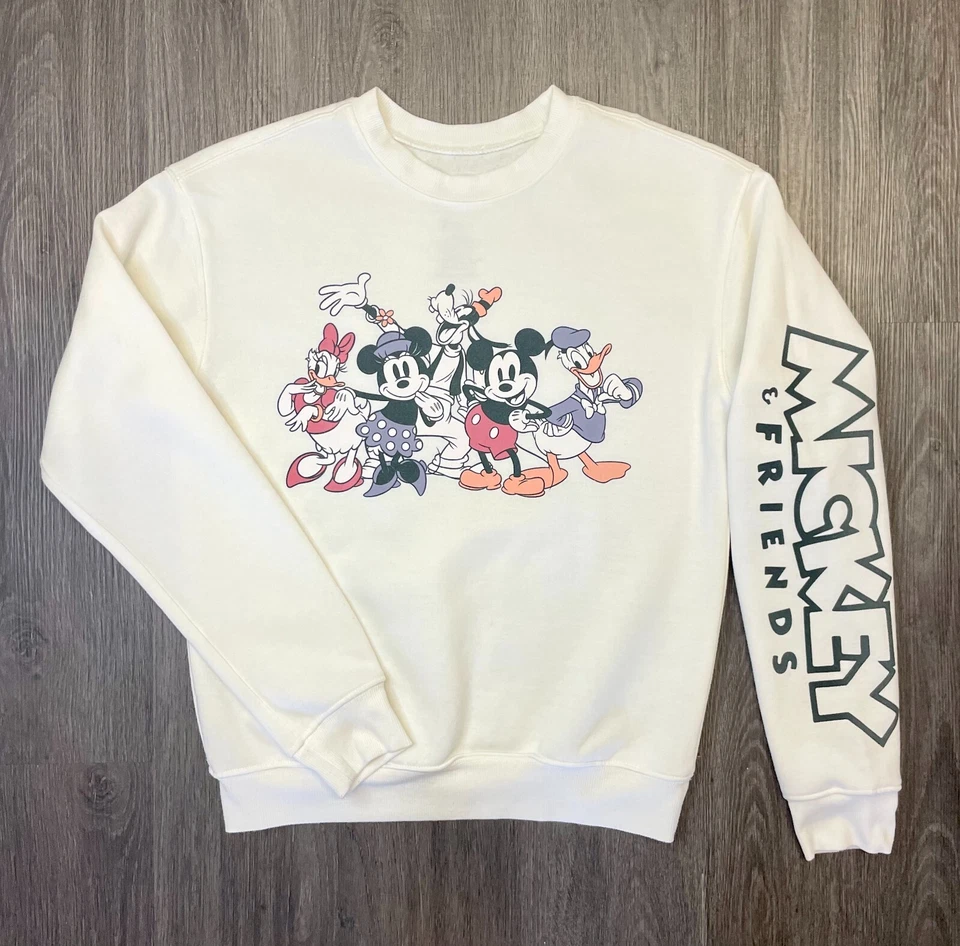 Disney Characters Mickey Mouse & Friends Minnie Donald Duck Goofy Sweatshirt XS - Image 1 of 4
