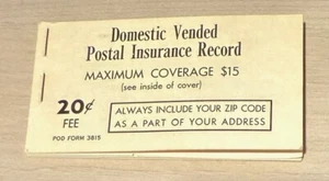 Domestic Vended Postal Insurance Record Booklet Scott #3815 postfrisch komplett - Bild 1 von 2