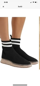 Alexander Wang Dylan High Ankle Sock Espadrilles Boots EUR 39 US 9 Black Sneaker - Picture 1 of 7