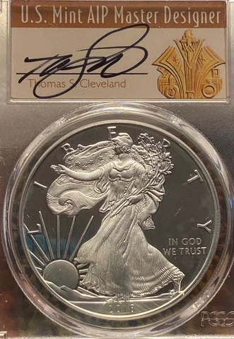 $1 2018 W Silver Eagle FDI Congratulations Set PCGS PR70 Thomas S Cleven Pop 25 Cover