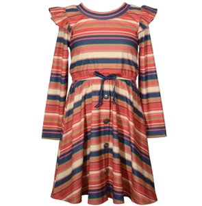 Bonnie Jean Big Girls Long Sleeved Rib Stripe Dress Multi Size 12 - Bild 1 von 3