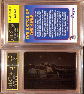 Holyfield vs. Foreman 1991 Kayo BATALLA DE LAS EDADES HOLOGRAMA DE ORO ASG 10 COMO NUEVO #GF Foto 1 de 2