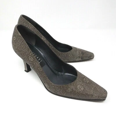Stewart Weitzman Sz 8 AA Snake Skin Printed Leather 3.5" Heels Pumps Shoes  - Image 1 of 4
