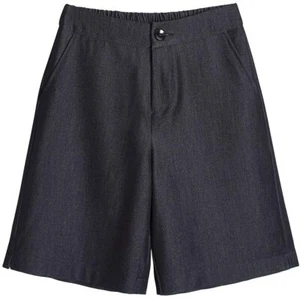 Womens Simple Elastic Waist High Rise Staight Leg Tencel Bermuda Shorts Blk XXL - Picture 1 of 12