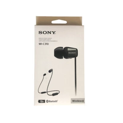 Auriculares internos inalámbricos Bluetooth Sony WI-C310 Wic310 negros Foto 1 de 2