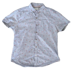 Sovereign Code Men's Button-Down Shirt - Blue Flamingo Print - Size S - USED - Picture 1 of 9