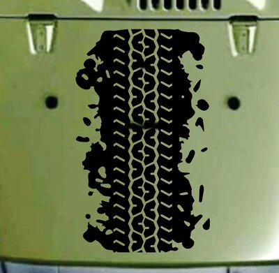 全新 - 轮胎轨道泥溅罩乙烯基贴花赛车条纹(适用于吉普牧马人) — 第 1/4 张图片