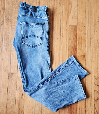 Pantalones de mezclilla para hombre Armani J10 extra ajustados azules 32" x 28" medidos Foto 1 de 4